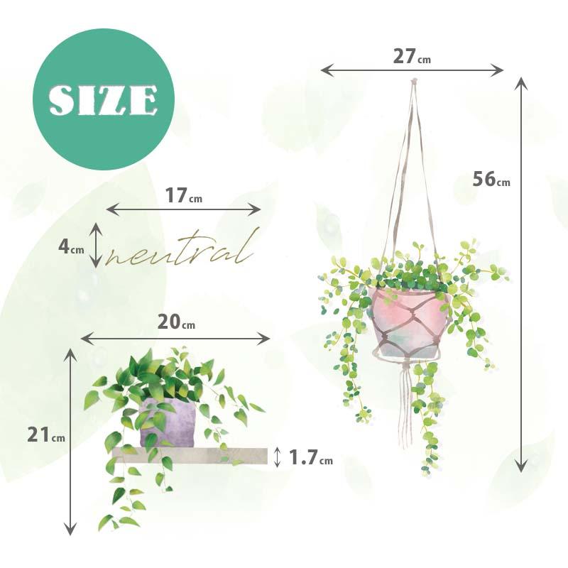 ウォールステッカー 鉢植え 鉢 プランター はがせる 壁 シール ステッカー 壁紙 飾りつけ おしゃれ 北欧 植物 木 葉 草 花 観葉植物 ハンギングプランター |  | 09