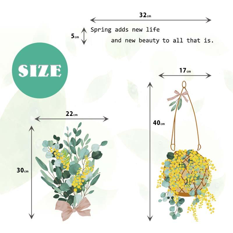 ウォールステッカー ミモザ 国際女性デー 花 フラワー 観葉植物 おしゃれ はがせる 大きい 賃貸OK シール 壁紙 飾り 北欧 子ども かわいい 木 葉 草 英字 | マジックスクウェア | 14