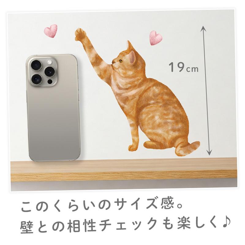 ウォールステッカー 飾り お試し 【茶トラ猫】 はがせる 壁 シール ステッカー 壁紙 飾りつけ 猫 ねこ ネコ プチプラ ワンコイン ミニサイズ 受注印刷 |  | 03