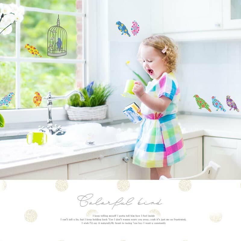 ◆セール◆ お試し ウォールステッカー 【カラフルな小鳥】 はがせる 壁 シール ステッカー 壁紙 飾りつけ かわいい おしゃれ 韓国 韓国インテリア |  | 03