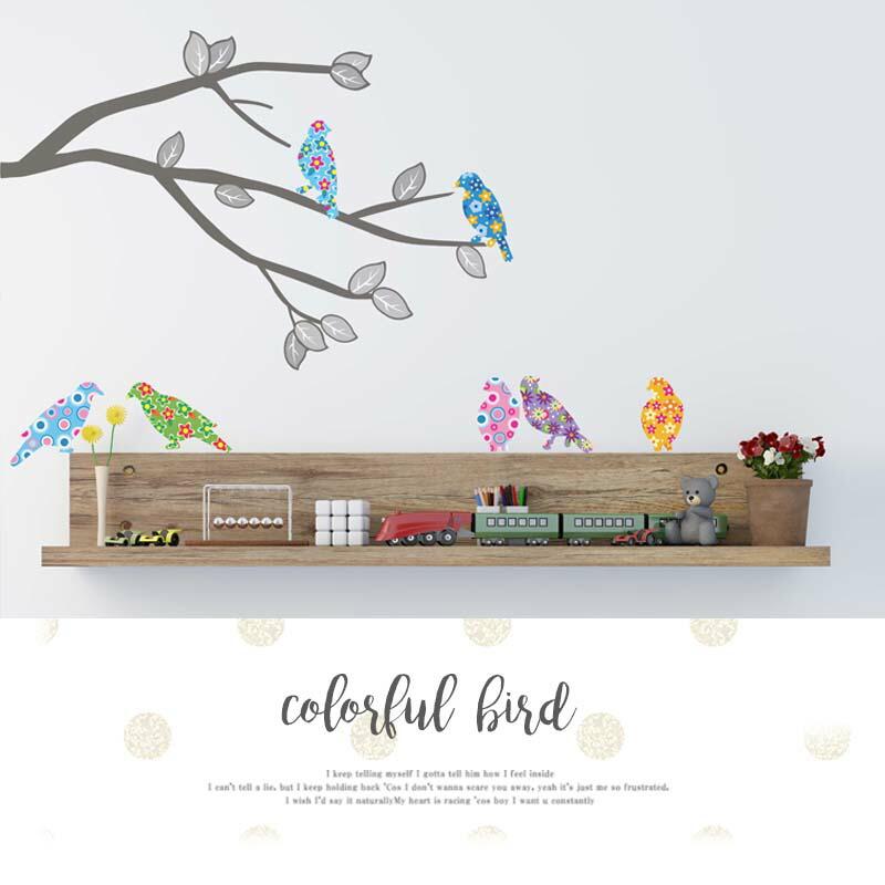 ◆セール◆ お試し ウォールステッカー 【カラフルな小鳥】 はがせる 壁 シール ステッカー 壁紙 飾りつけ かわいい おしゃれ 韓国 韓国インテリア |  | 08