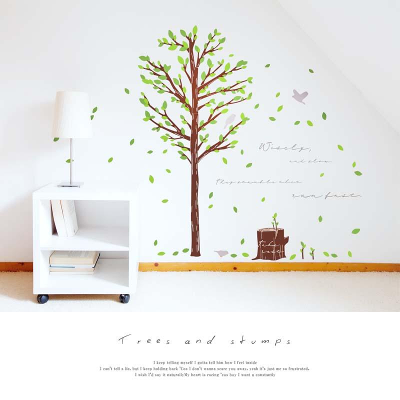 ウォールステッカー 大きな木 【木と切り株】 はがせる 壁 シール ステッカー 壁紙 飾りつけ おしゃれ 北欧 植物 木 葉 草 花 観葉植物 受注印刷 |  | 01