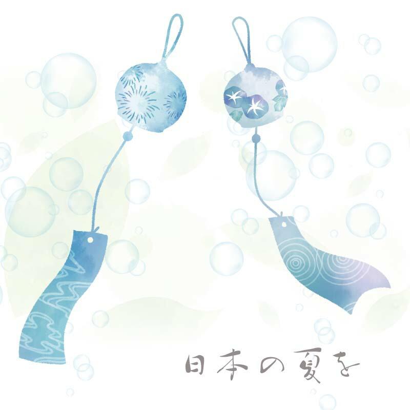 ウォールステッカー 金魚 風鈴 和 夏 【風鈴と金魚】 はがせる 壁 シール ステッカー 壁紙 飾りつけ おしゃれ 北欧 植物 木 葉 草 花 観葉植物 夏祭り 受注印刷 | ウォールステッカーのスクウェア | 01
