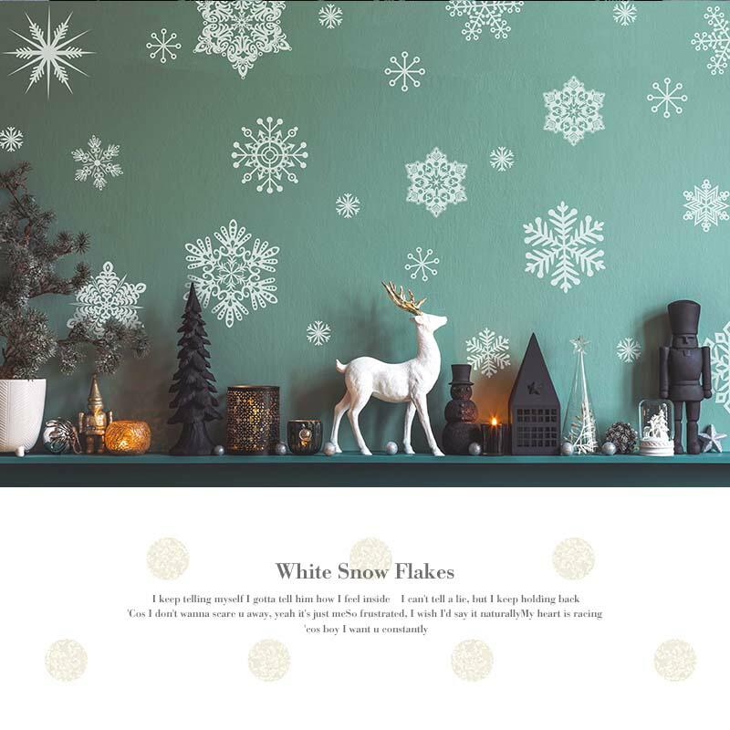ウォールステッカー クリスマス  飾り付け 室内装飾 シール 壁紙 壁面 玄関 パーティー おしゃれ 雪の結晶・ホワイト | マジックスクウェア | 11