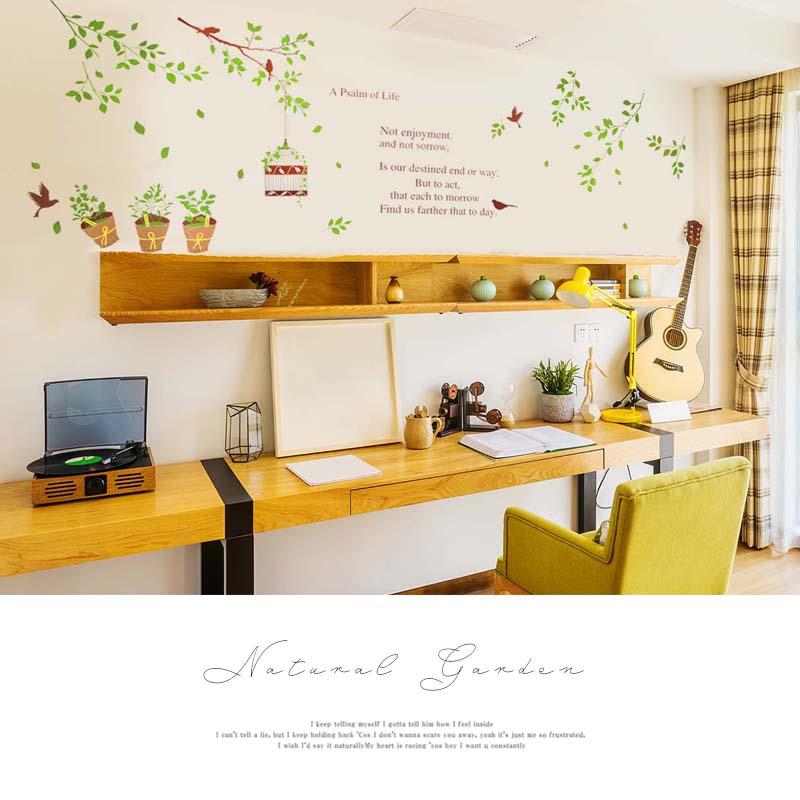 ウォールステッカー 木 鳥かご はがせる 壁 シール ステッカー 壁紙 大きい 飾り 飾りつけ おしゃれ 北欧 植物 鳥 葉 草 花 観葉植物 ガーデン 英字 英文 文字 |  | 01