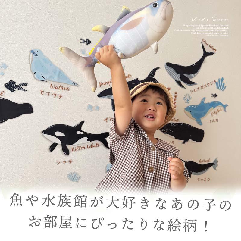 ウォールステッカー 海 くじら はがせる 壁 シール ステッカー 壁紙 北欧 植物 木 葉 草 花 観葉植物 動物 海のなかま 海の動物 海の世界 | マジックスクウェア | 10