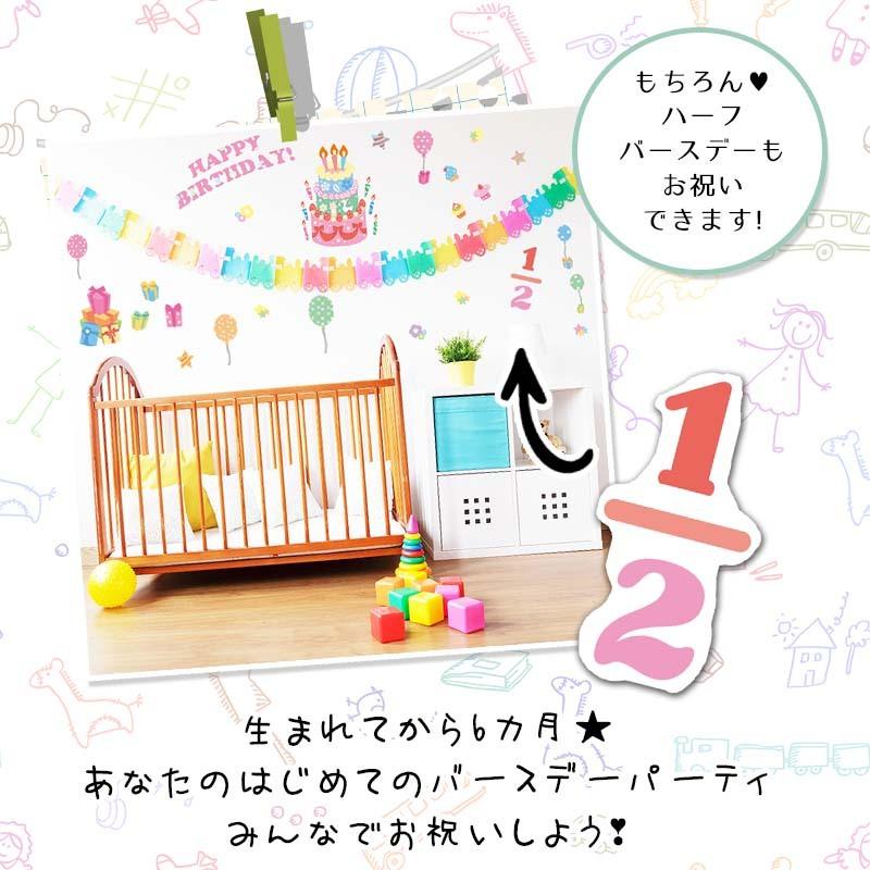 ウォールステッカー はがせる シール 壁紙 誕生日 飾り Decoパーティー 飾り付け 男 パーティー 女 1歳 プレゼント 2歳 ハーフ 宅配便送料無料