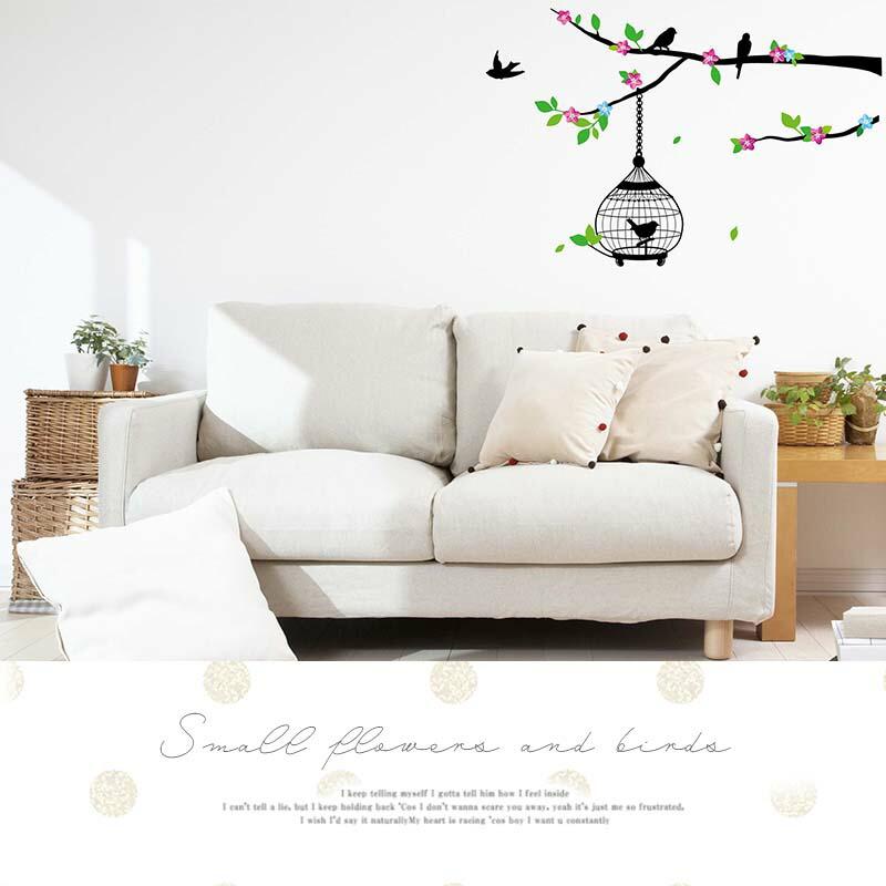 ◆セール◆ お試し ウォールステッカー 【小花と小鳥】 はがせる 壁 シール ステッカー 壁紙 飾りつけ かわいい おしゃれ 韓国 韓国インテリア |  | 03