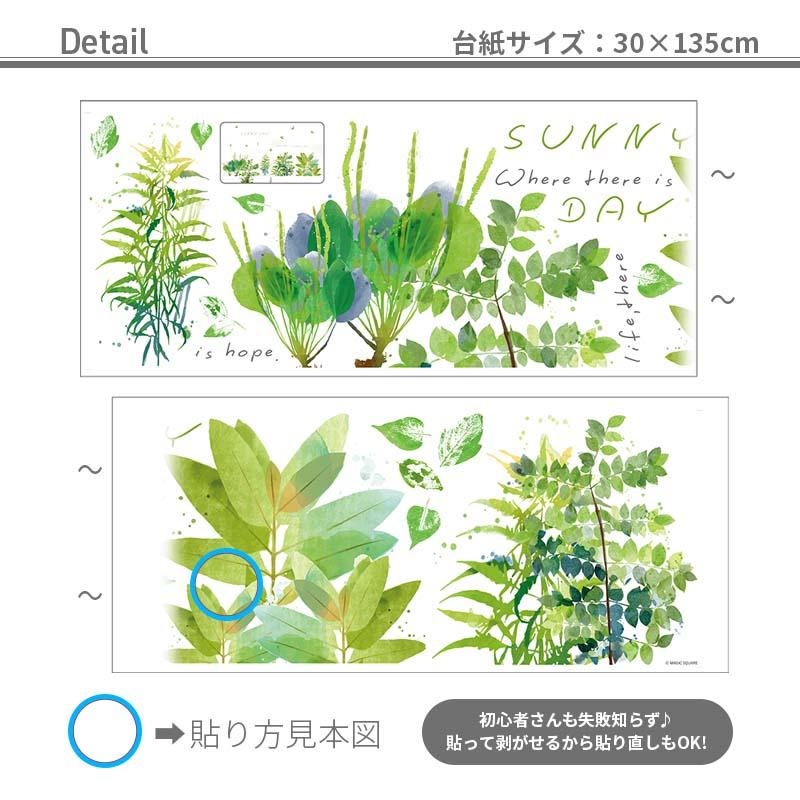 ウォールステッカー 飾り ガーデニング 【サニーデー】 はがせる 壁 シール おしゃれ 植物 北欧 観葉植物 木 おしゃれ インテリア 店内装飾 受注印刷 | ウォールステッカーのスクウェア | 03