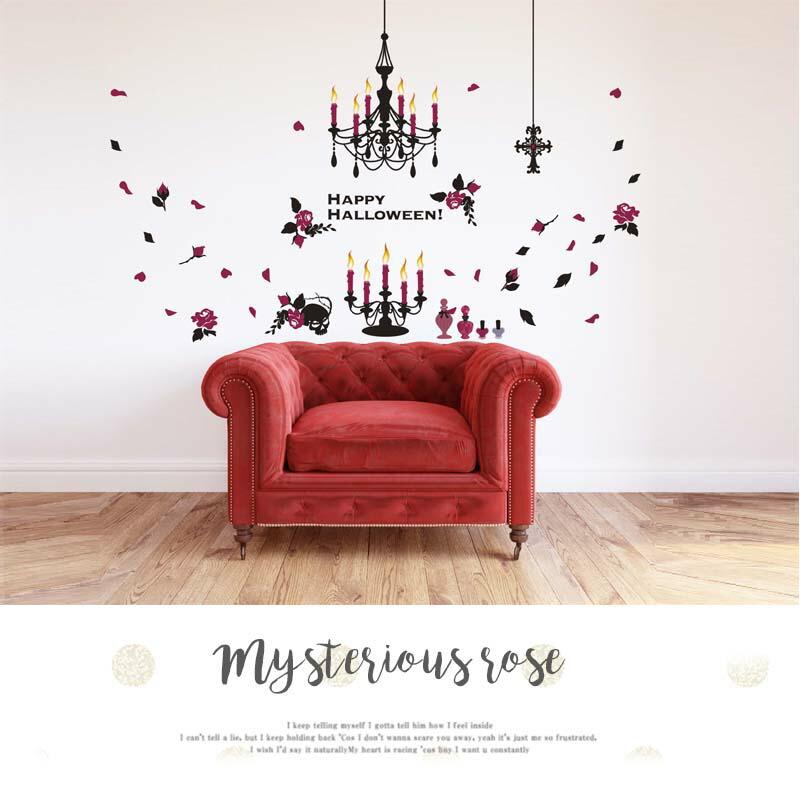 ◆セール◆ お試し ウォールステッカー ハロウィン 【ミステリアスローズ】 はがせる 壁 シール ステッカー 壁紙 飾りつけ かわいい おしゃれ 風船 バルーン | マジックスクウェア | 01