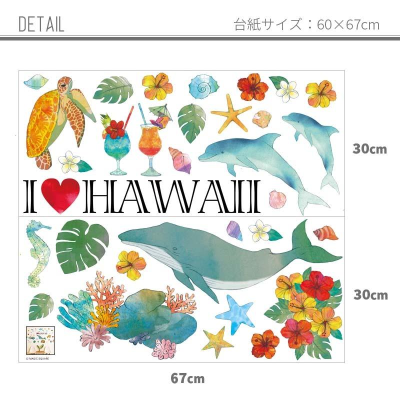 ウォールステッカー はがせる シール 壁紙 ハワイ ビーチ 夏 フロムハワイ 植物 イルカ 花 飾り W0256 ウォールステッカーのスクウェア 通販 Yahoo ショッピング