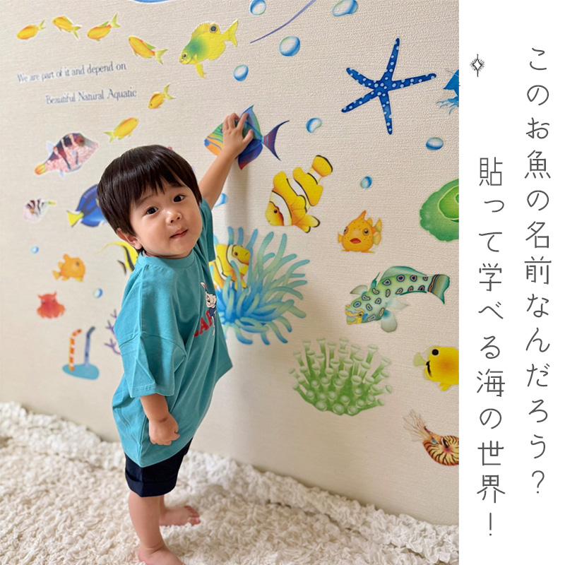 マジックスクウェア 特大サイズ 大きい ウォールステッカー 海 魚