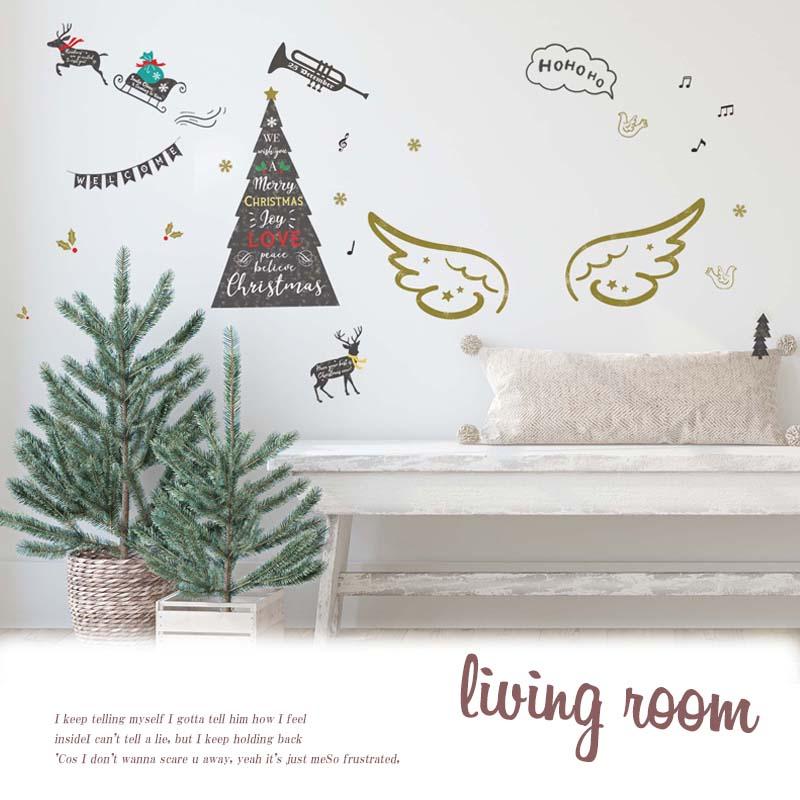ウォールステッカー クリスマス  飾り付け 室内装飾 シール 壁紙 壁面 玄関 パーティー おしゃれ ホーリーエンジェル | マジックスクウェア | 17