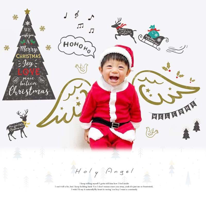 ウォールステッカー クリスマス  飾り付け 室内装飾 シール 壁紙 壁面 玄関 パーティー おしゃれ ホーリーエンジェル | マジックスクウェア | 01