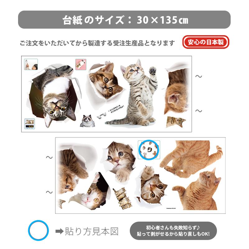 ウォールステッカー 飾り 動物 猫 ねこ 【トリック猫】 はがせる 壁 シール おしゃれ 植物 北欧 観葉植物 木 実写 インテリア 受注印刷 |  | 04