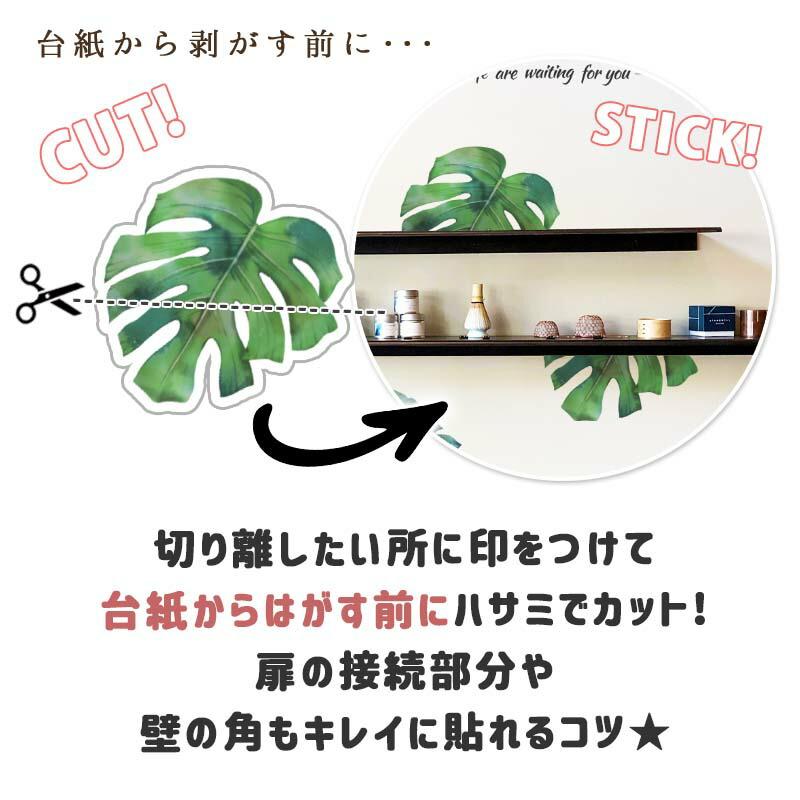 ウォールステッカー はがせる シール 壁紙 モンステラ 南国 植物 夏 リゾート ハワイ 木 葉 草 葉っぱ 木 観葉植物 受注印刷 |  | 05