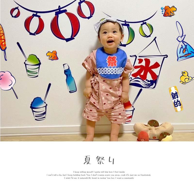 ウォールステッカー おうち縁日 お祭り 夏 はがせる 壁 シール ステッカー 壁紙 飾りつけ おまつり 夏祭り 祭 祭り まつり ちょうちん レトロ 昭和レトロ 昔風 | マジックスクウェア | 02