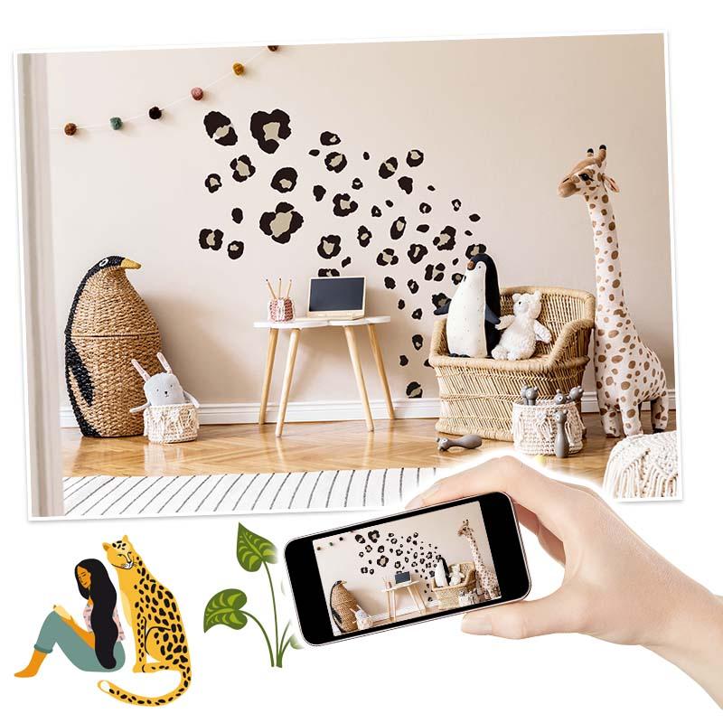 アニマルフレークステッカー　ブラウンレオパード　受注生産 |  | 03