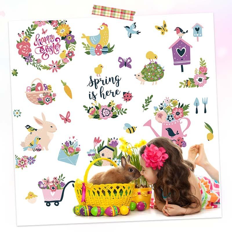 特別セール品 ウォールステッカー はがせる シール 壁紙 リラックスグリーン イースターガーデン 飾り Supplystudies Com