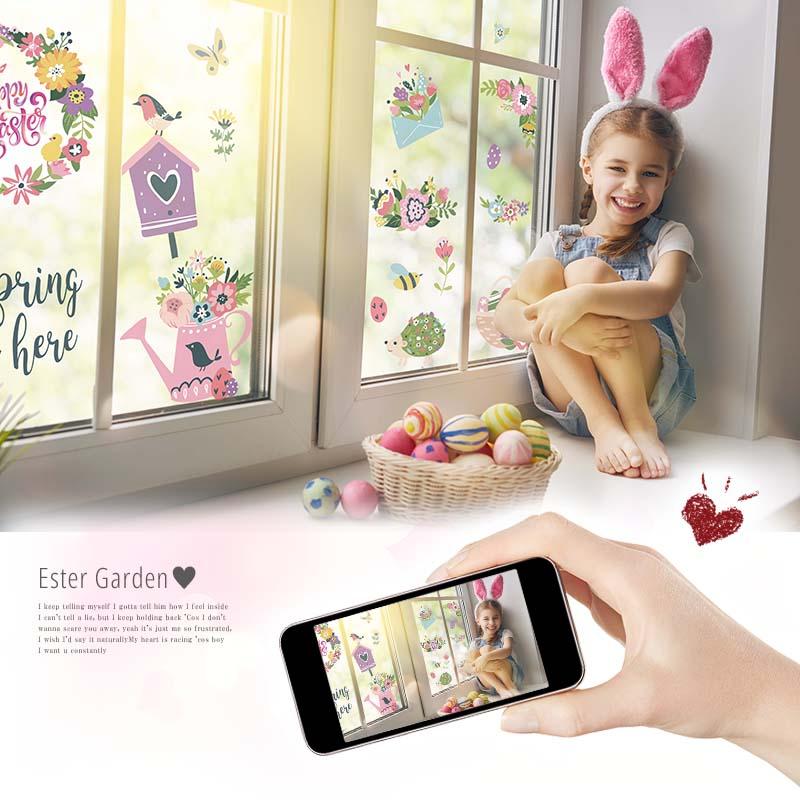 ウォールステッカー イースター 【イースターガーデン】 はがせる 壁 シール ステッカー 壁紙 飾りつけ おしゃれ 北欧 植物 木 葉 草 花 観葉植物 |  | 01