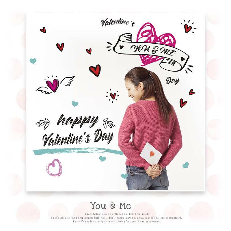 ウォールステッカー はがせる 壁 シール ステッカー 【You & Me】 壁紙 大きい 飾り 飾りつけ おしゃれ 北欧 花 バレンタイン 受注印刷 |  | 07