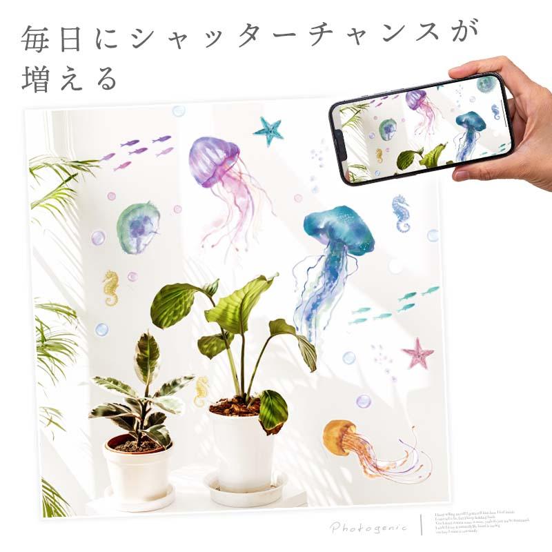 ウォールステッカー くらげ 海の生き物 水族館 【くらげジェニック】 はがせる 壁 シール ステッカー 壁紙 飾りつけ おしゃれ 北欧 植物 木 葉 草 花 受注印刷 | マジックスクウェア | 12