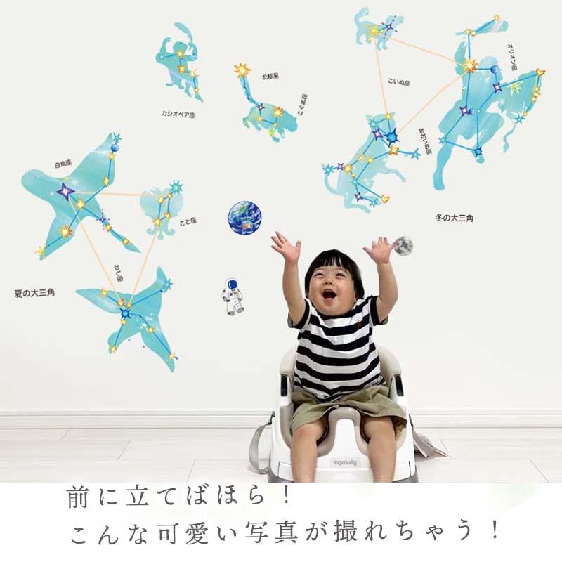 ウォールステッカー 星座の大図鑑 はがせる シール 壁紙 星座 プラネタリウム 飾り 星 夏 宇宙 壁 剥がせる  飾りつけ 飾り付け 子供部屋 受注印刷 |  | 12