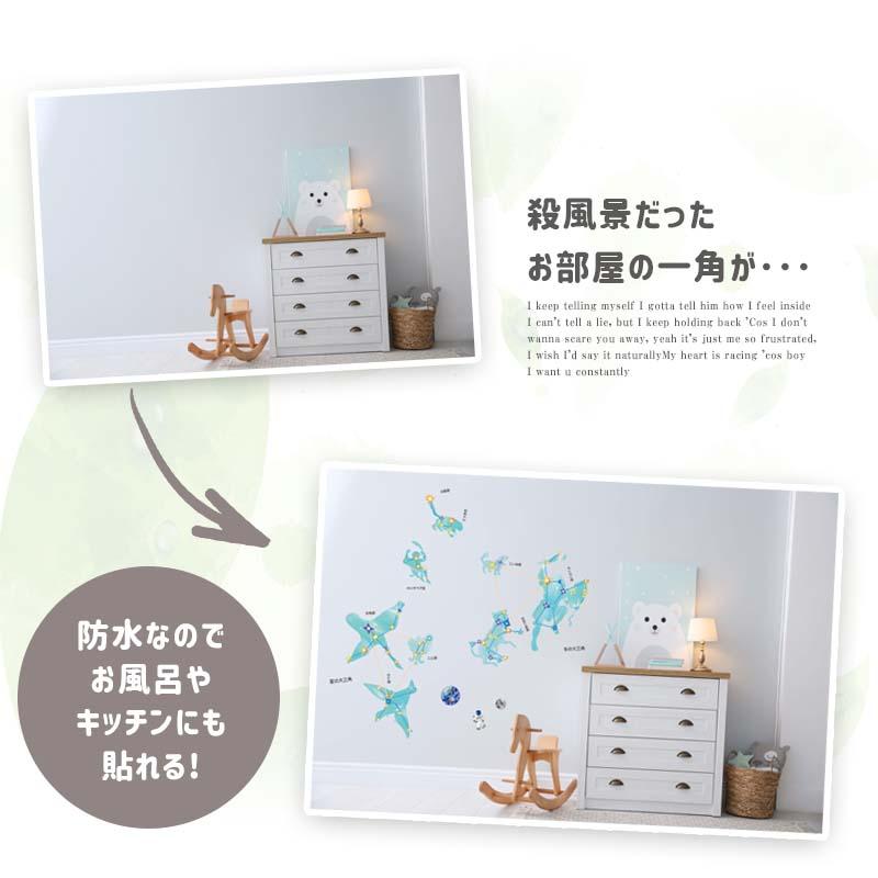 ウォールステッカー 星座の大図鑑 はがせる シール 壁紙 星座 プラネタリウム 飾り 星 夏 宇宙 壁 剥がせる  飾りつけ 飾り付け 子供部屋 受注印刷 |  | 04