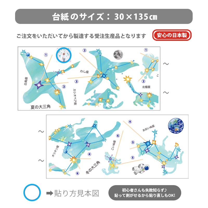 ウォールステッカー 星座の大図鑑 はがせる シール 壁紙 星座 プラネタリウム 飾り 星 夏 宇宙 壁 剥がせる  飾りつけ 飾り付け 子供部屋 受注印刷 |  | 06