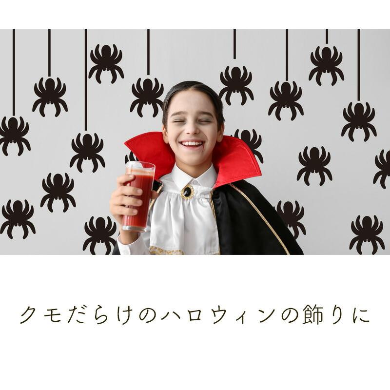 ウォールステッカー ハロウィン 飾り 【クモ】 はがせる 壁 シール ステッカー 壁紙 飾り 飾りつけ おしゃれ イベント 店内装飾 背景 受注印刷 | ウォールステッカーのスクウェア | 01