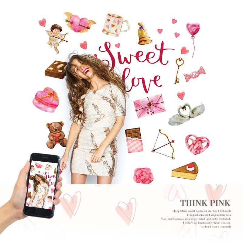 ウォールステッカー THINK PINK シンクピンク バレンタイン ウェディング バチェロレッテ 壁 シール 受注印刷 |  | 01
