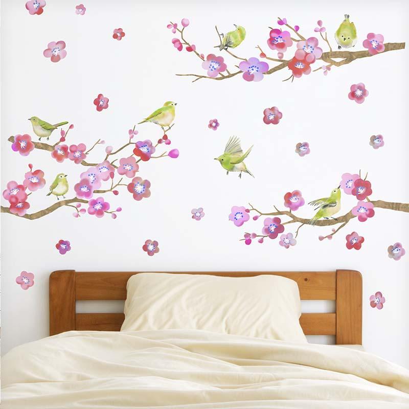 ウォールステッカー 【ピンク！桃の花】 貼ってはがせる 賃貸OK ひな祭り 桃の節句 ひなまつり おひな様 ひな人形 おひなさま 壁 シール おしゃれ 植物 受注印刷 | 