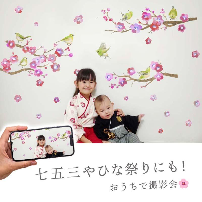 ウォールステッカー 【ピンク！桃の花】 貼ってはがせる 賃貸OK ひな祭り 桃の節句 ひなまつり おひな様 ひな人形 おひなさま 壁 シール おしゃれ 植物 受注印刷 |  | 07