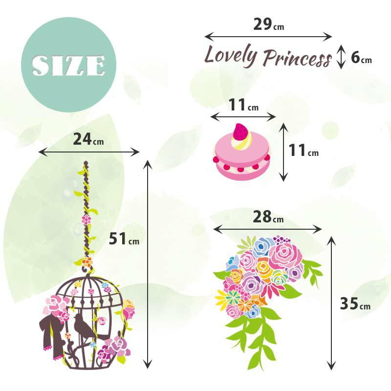 ウォールステッカー プリンセス 花 大きい バラ かわいい 壁 シール パティスリーオーララ 受注印刷 | マジックスクウェア | 03