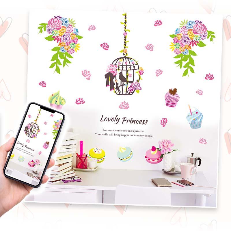 ウォールステッカー プリンセス 花 大きい バラ かわいい 壁 シール パティスリーオーララ 受注印刷 | マジックスクウェア | 06