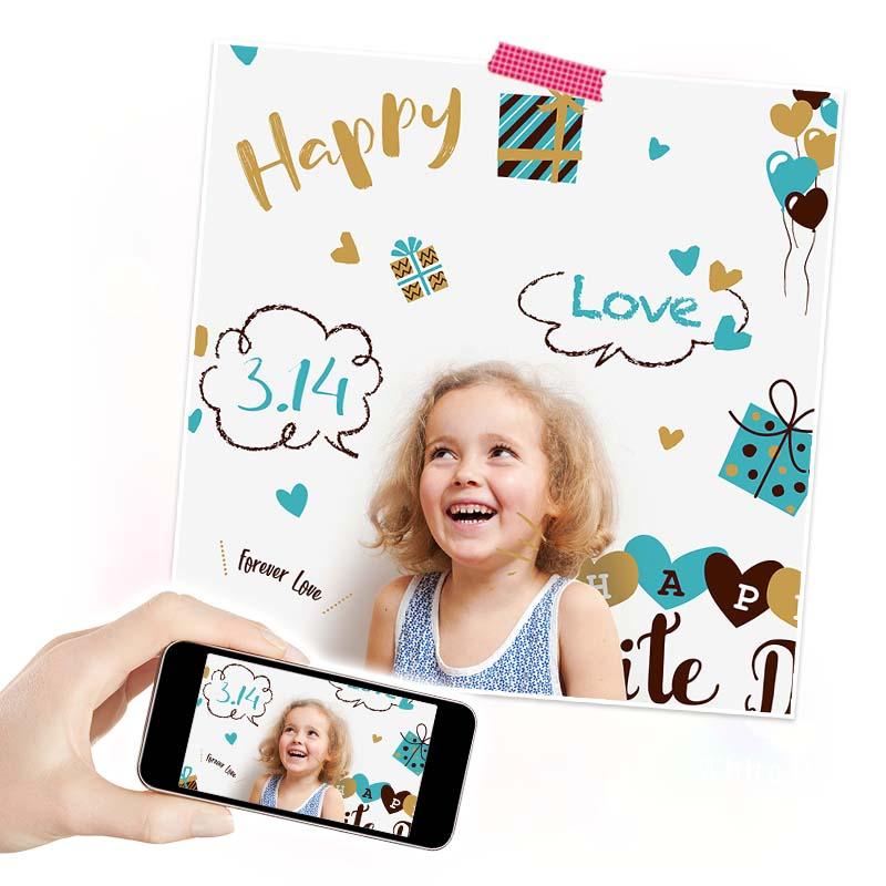 ウォールステッカー ホワイトデー2枚セット 壁 シール 貼ってはがせる ブルー 水色 青 ハート 英字 ホワイトデー 受注印刷 |  | 05