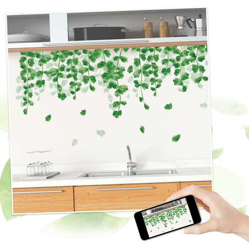 ウォールステッカー はがせる シール 壁紙  みどりのカーテン 飾り 木 葉 草 花 観葉植物 グリーン みどり 緑 植物 フラワー 垂れ下がる草 アイビー 垂れ下がる |  | 09