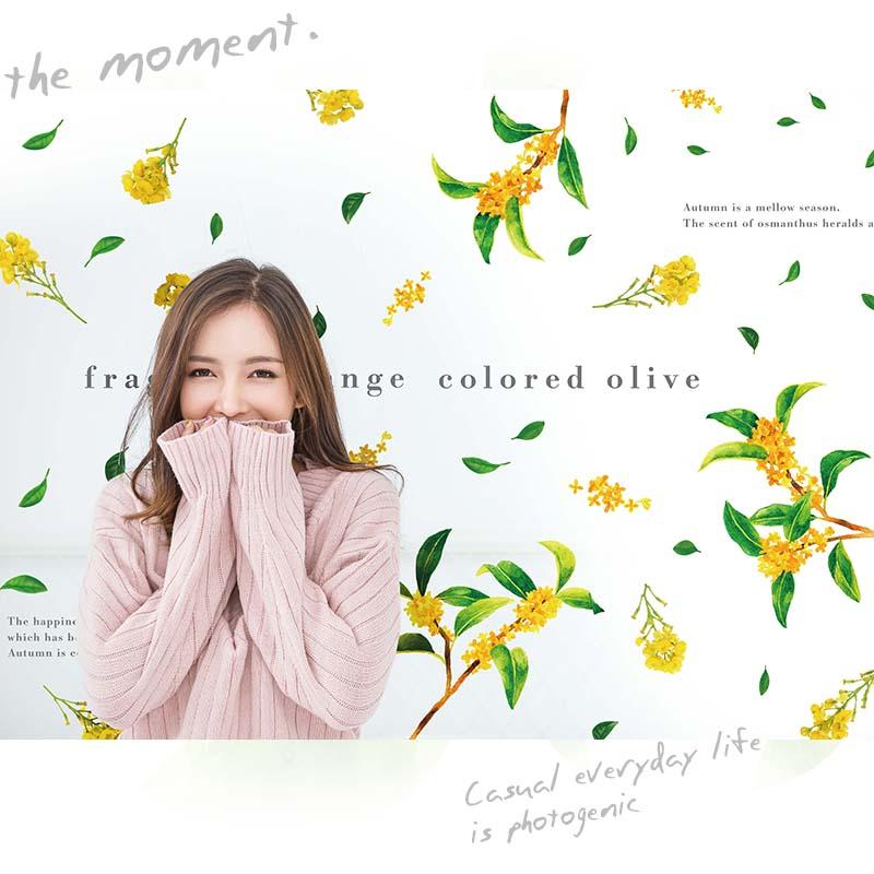 ウォールステッカー 飾り キンモクセイ 【香る金木犀】  はがせる 壁 シール ステッカー 大きい 壁紙 飾りつけ 飾り おしゃれ 北欧 植物 木 葉 草 花 受注印刷 |  | 13