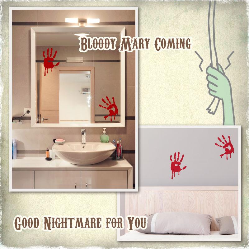 ウォールステッカー ハロウィン 飾り付け 室内装飾 壁紙 シール 壁面 玄関 かぼちゃ 血の手形 | マジックスクウェア | 02