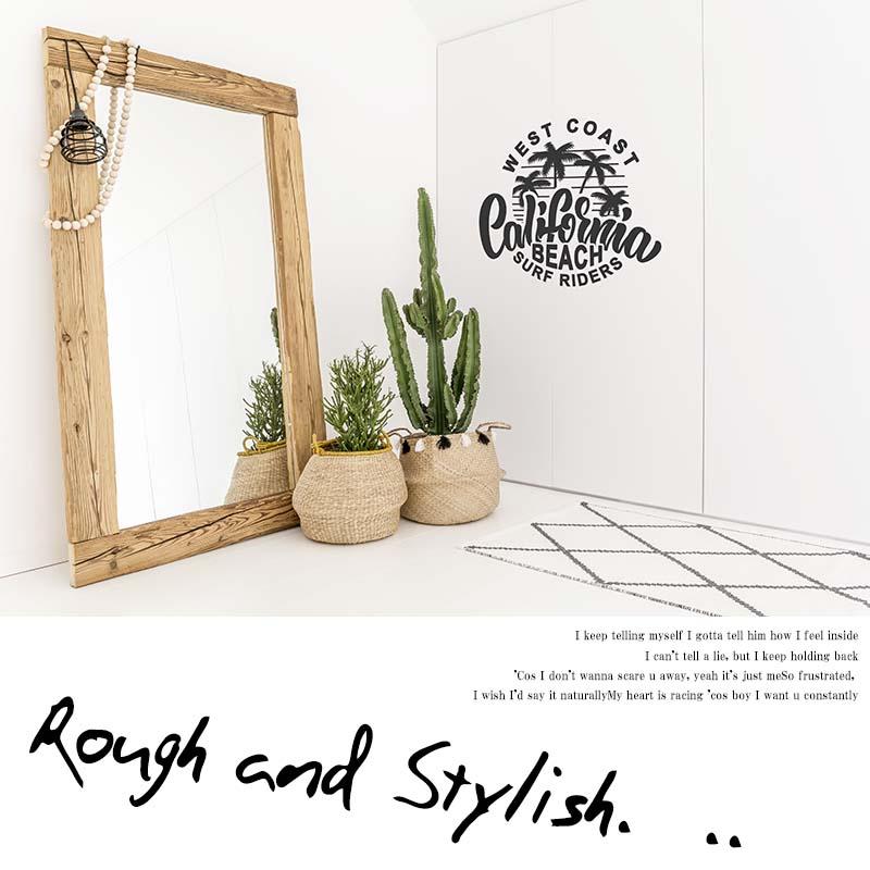 ウォールステッカー サーフ ヤシの木 黒 大きい 特大 転写式 ハワイ 身長計 トイレ 海 時計 マスキングテープ 西海岸インテリア カリフォルニア ロゴ 受注生産 |  | 02