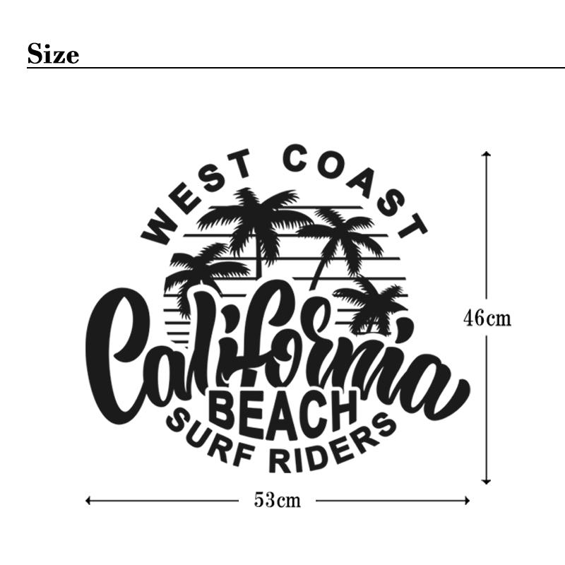 ウォールステッカー 転写式 インテリア 【Carifolnia Beach】 はがせる 壁 シール ステッカー 壁紙 西海岸インテリア モノトーン サーフ 受注生産 |  | 09