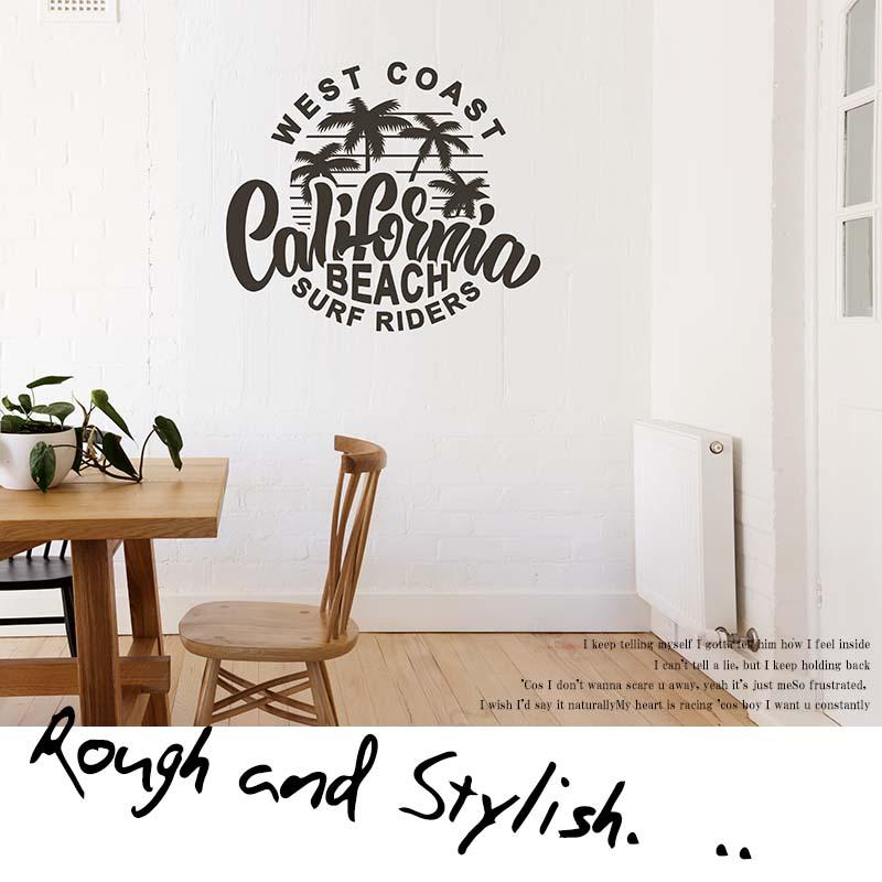 ウォールステッカー サーフ ヤシの木 黒 大きい 特大 転写式 ハワイ 身長計 トイレ 海 時計 マスキングテープ 西海岸インテリア カリフォルニア 受注生産 |  | 02