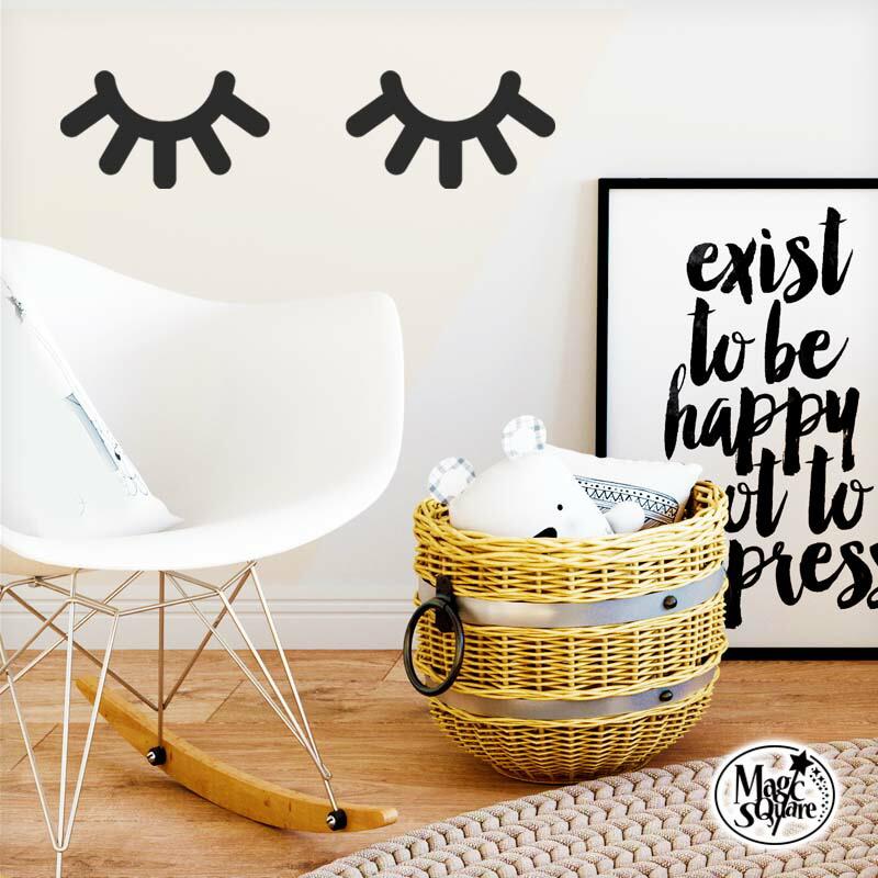 ウォールステッカー まつげ 北欧 モノトーン 転写式 壁シール 賃貸OK 貼ってはがせる 北欧 かわいいい おしゃれ 海外風 子供部屋 受注生産 | 