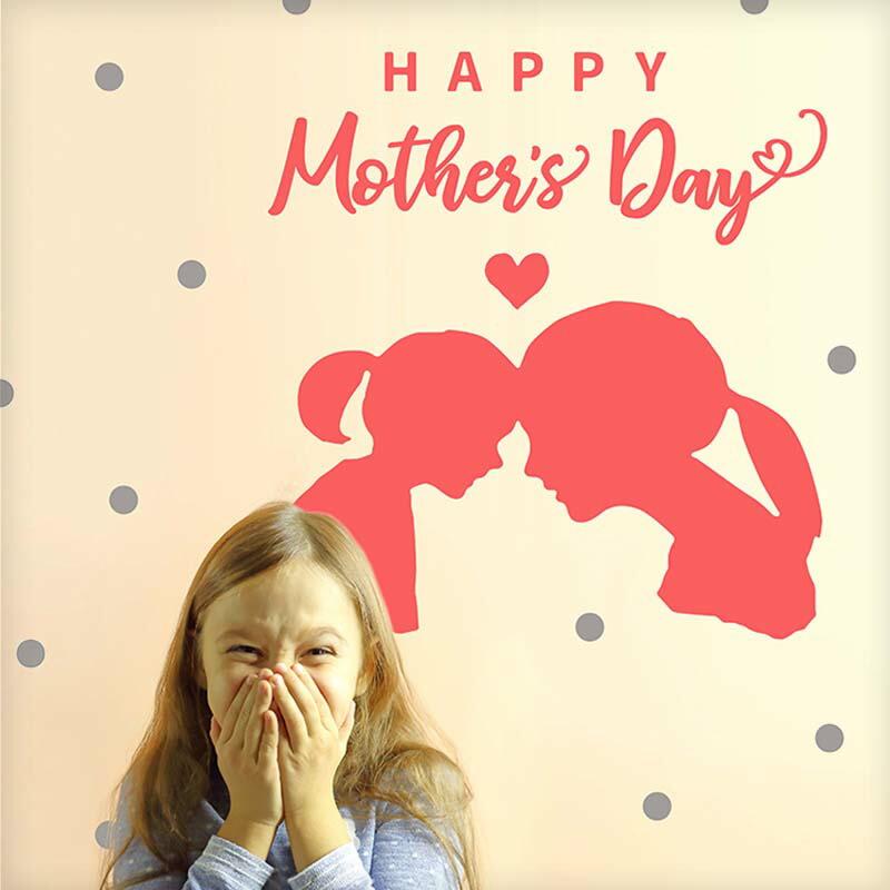 ウォールステッカー 送料無料 母の日 飾り プレゼント Happy Mother's Day 通常サイズ   転写式 お母さん カーネーション | 