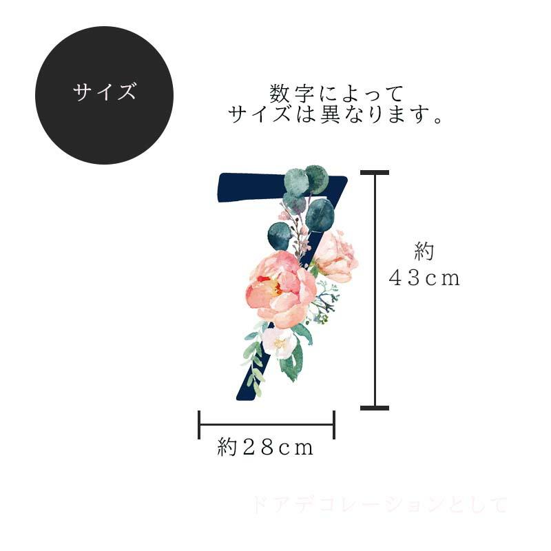 ウォールステッカー オシャレ数字 ガーデン はがせる シール 壁紙  誕生日 飾り バースデー 飾り付け パーティー ハーフ 1歳 2歳 受注印刷 |  | 06