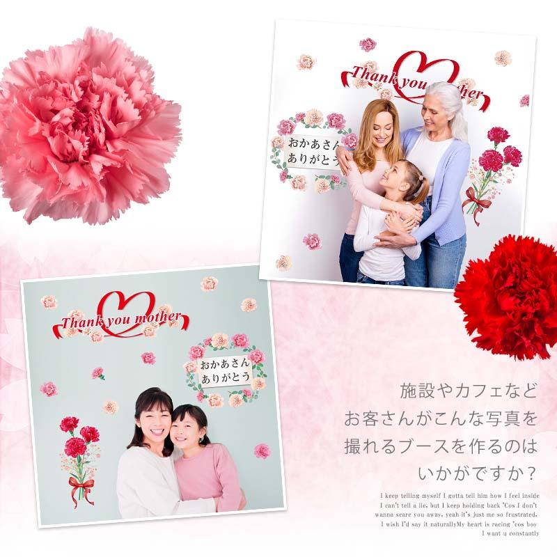 母の日 ウォールステッカー シール カーネーション 花 ブーケ Mother's Day プレゼント ギフト フォトブース 店内装飾 かわいい お母さんありがとう |  | 03
