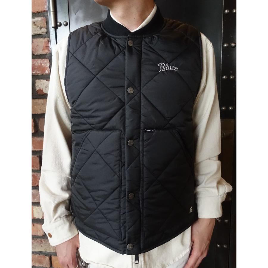 BLUCO ブルコ RIB COLLAR QUILTING VEST 145-35-009 BLACK BLUCO ブルコ RIB COLLAR QUILTING VEST 145-35-009 BLACK