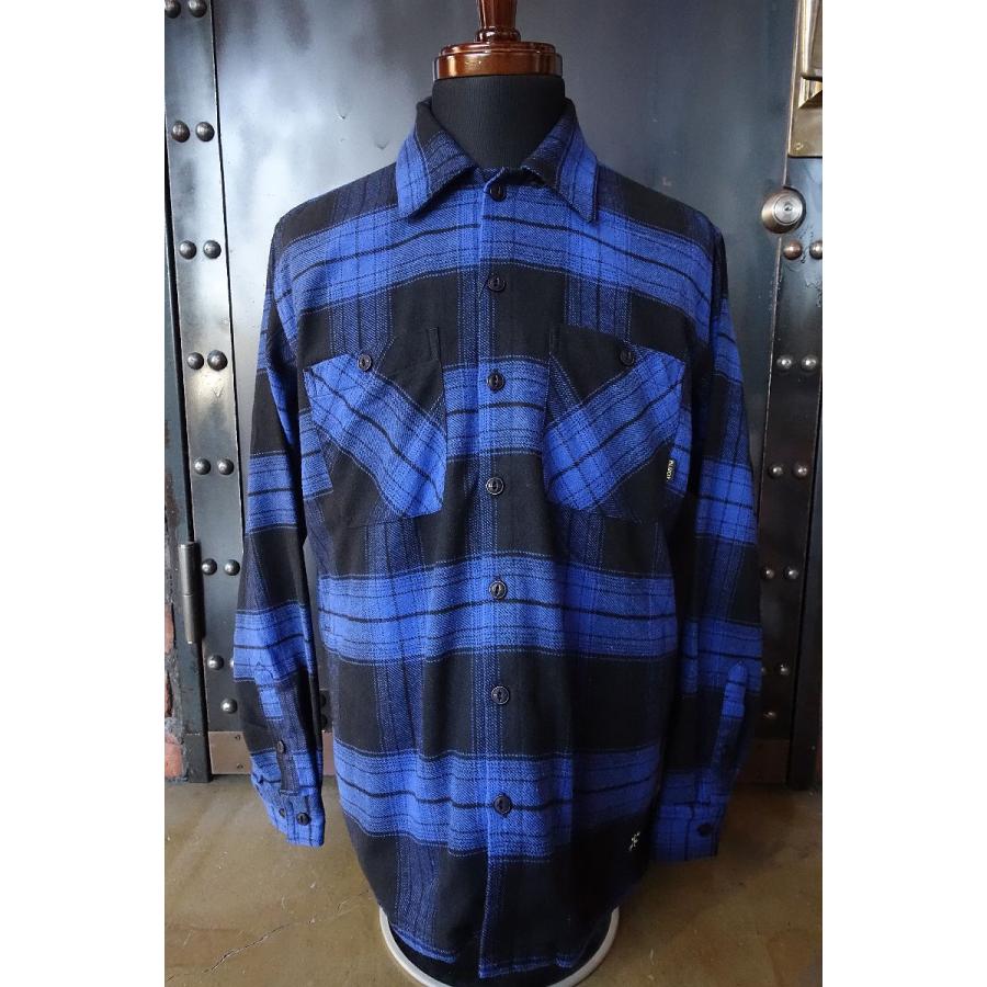 BLUCO ブルコ OMBRE CHECK FLANNEL SHIRTS 1147 シャツ BLUE : MAGIC  
