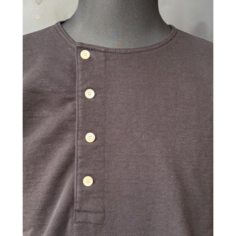 プリクエル PREQUEL C1011 Henley Sweatshirt Black スウェット