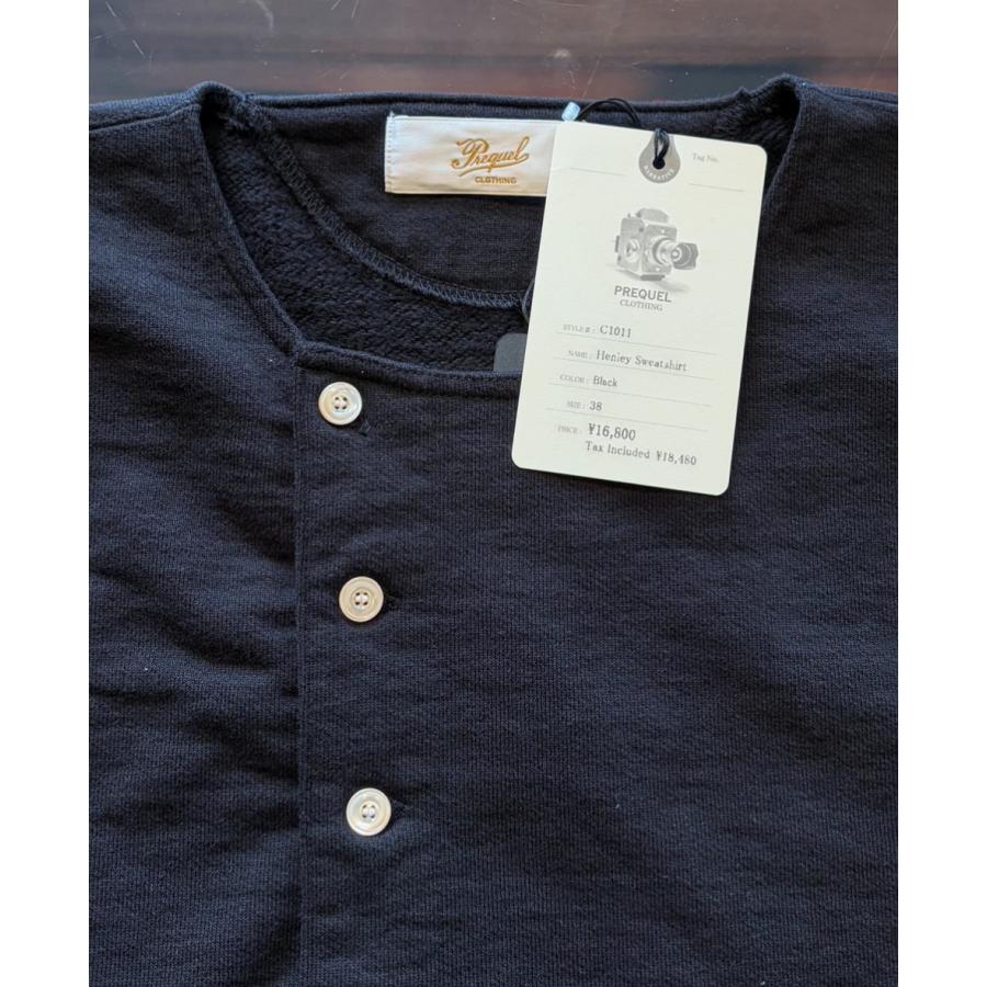 プリクエル PREQUEL C1011 Henley Sweatshirt Black スウェット